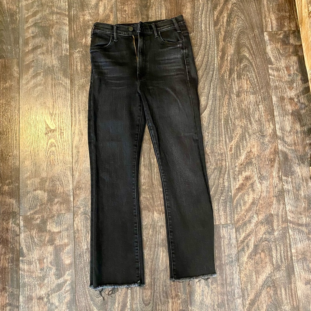 MOTHER Black Straight Leg Jeans ‘Hustler’